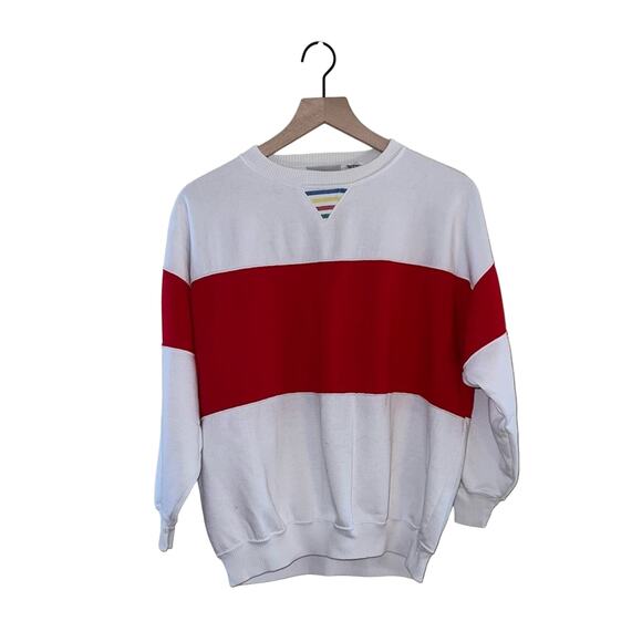 VNTG PREZZIA colorblock crewneck sweatshirt M - Picture 3 of 5